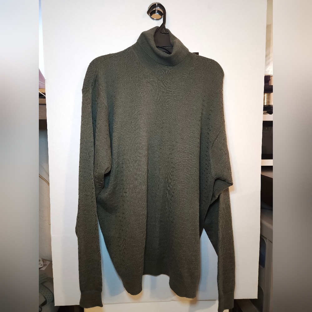 Grey Turtleneck Sweater Medium-Weight Knit